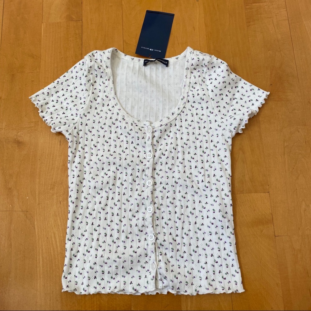 Brandy Melville Purple and Green Floral Zelly NWT